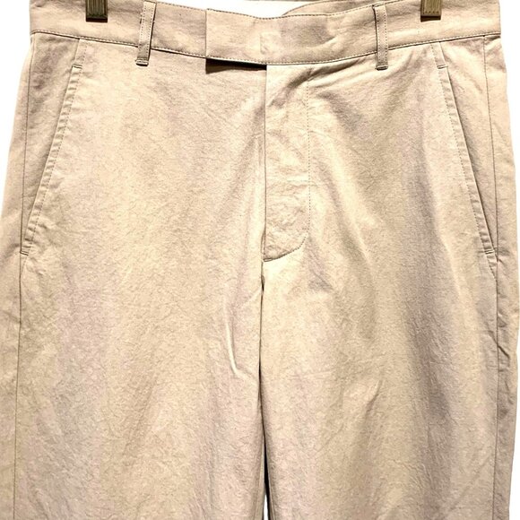 Entireworld. Straight-Leg Flat Front Cotton Pants 28 Button Pockets Beige Stone - Picture 2 of 8